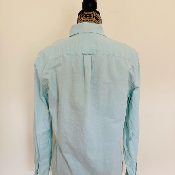 GAP The Modern Oxford Cotton Surf Spray Green Blue Preppy Summer Shirt Sz Small - Picture 9 of 13